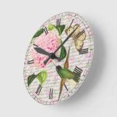 Horloge Ronde Vintage Hummingbird (Angle)