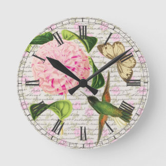 Horloge Ronde Vintage Hummingbird