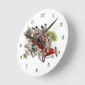 Horloge Ronde Vintage Humor Cute Dalmatian Puppy Dogs Fire Truck (Angle)