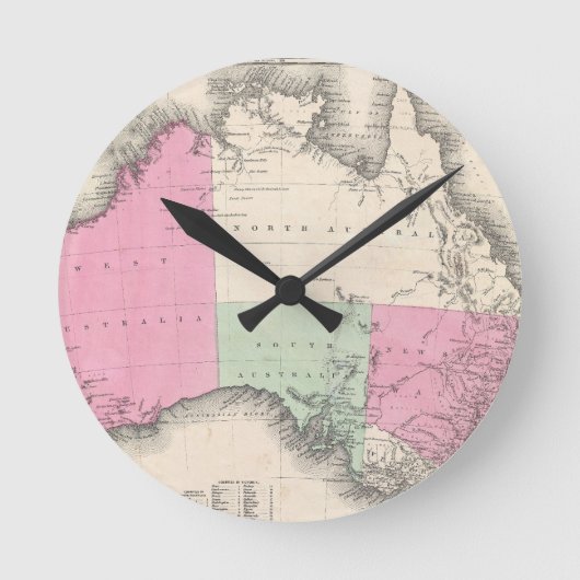 Horloge Ronde Vintage map of Australia (Recto)
