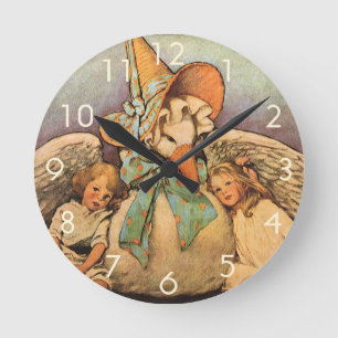 Horloge Ronde Vintage Mère Oie Enfants Jessie Willcox Smith