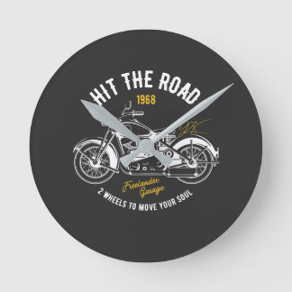 Horloge Ronde Vintage moto, sur la route