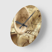 Horloge Ronde Vintage music (Angle)