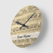 Horloge Ronde Vintage Music Sheet (Angle)