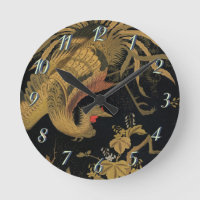 Vintage Phoenix Gold Black Bird japonais