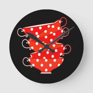 Horloge Ronde Vintage polka