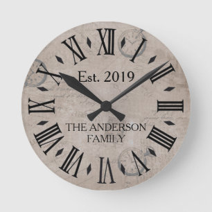 Horloge Ronde Vintage Rustique Antique Perdu Retro Retro