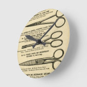 Horloge Ronde Vintage Scissors (Angle)