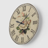 Horloge ronde Vintage Shabby Look "Rose blanc (Angle)