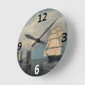Horloge Ronde Vintage ships clock (Angle)