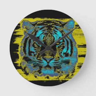 Horloge Ronde Vintage tigre