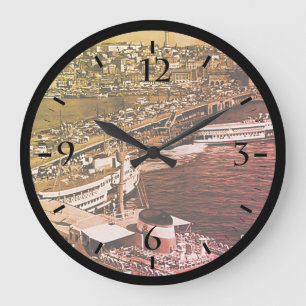 Horloge Ronde Vintage Turquie Istanbul Port de Galata Grande hor