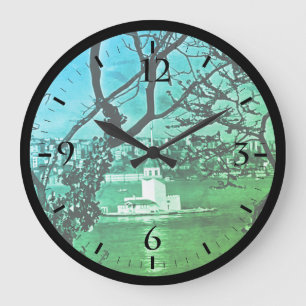 Horloge Ronde Vintage Turquie Istanbul vue sur la ville Grande h