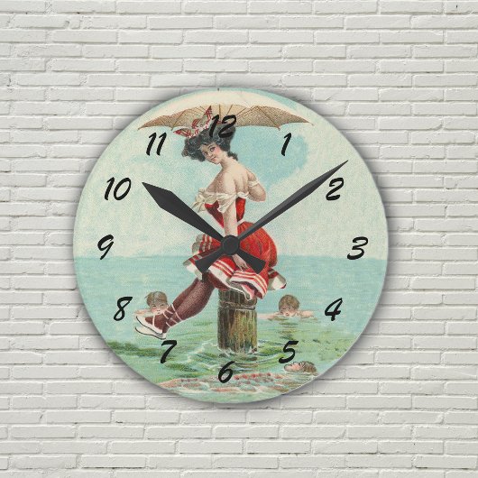 Horloge Ronde Vintage Victorian Bathing Beauty