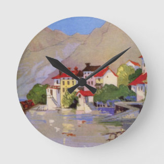 Horloge Ronde Vintage Village balnéaire Italie Tourisme