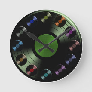 Horloge Ronde Vinyl Record Album Retro LP Boho Round Clock
