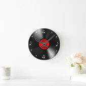 Horloge Ronde Vinyl record with Music notes (Maison)