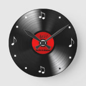 Horloge Ronde Vinyl record with Music notes (Recto)