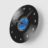 Horloge Ronde Vinyl Records Design (Angle)