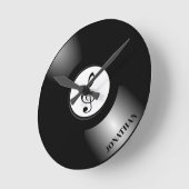 Horloge Ronde Vinyle (Angle)