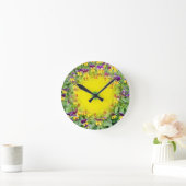 Horloge Ronde Viola flowers (Maison)