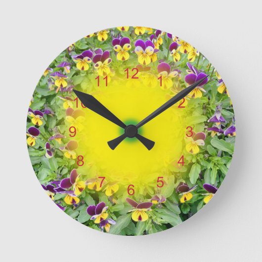 Horloge Ronde Viola flowers (Recto)