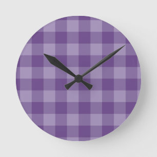 Horloge Ronde Violet à damiers arrière - plan