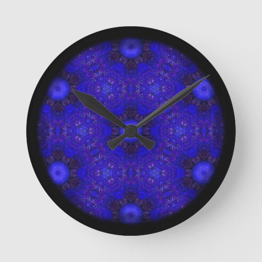 Horloge Ronde Violet et bleu en 3D (Recto)
