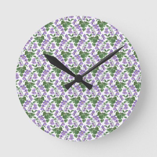 Horloge Ronde Violets doux Motif jolie cadenas ronde (Recto)