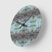 Horloge Ronde Violets Et Lampes (Angle)