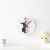 Horloge Ronde Violon aux fleurs. (Maison)