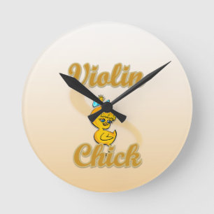 Horloge Ronde Violon Chick