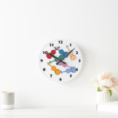 Horloge Ronde Violon coloré (Maison)