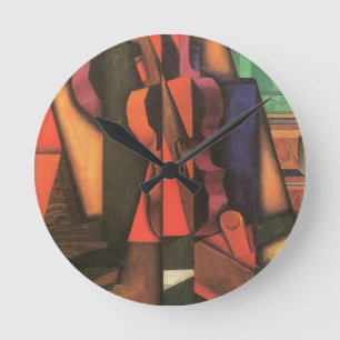 Horloge Ronde Violon et guitare de Juan Gris, Art Cubiste Vintag