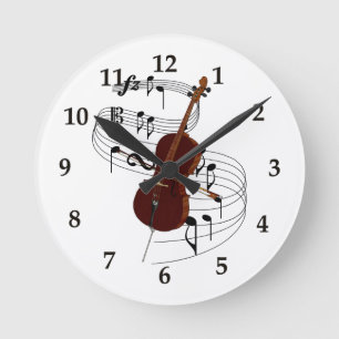 Horloge Ronde Violoncelle