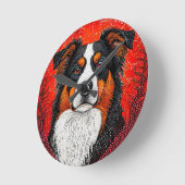 Horloge Ronde Visage de chien mignon (Angle)