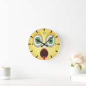Horloge Ronde Visage d'emoji surpris (Maison)