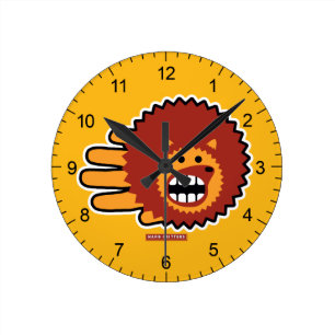 Horloge Ronde Visage drôle d'Afro rouge de hérisson