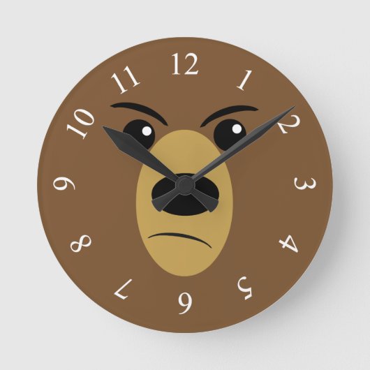 Horloge Ronde Visage grincheux d'ours (Recto)