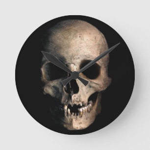 Horloge Ronde Visage humain de tête de crâne