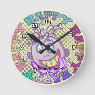 Horloge Ronde Visage Vraiment Heureux