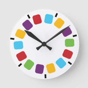 Horloge Ronde Visualiseur coloré Reel Retro Moderne