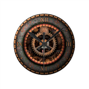 Horloge Ronde Vitesses snob de Steampunk d'opus