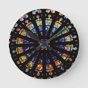 Horloge Ronde vitraux d'église couleurs