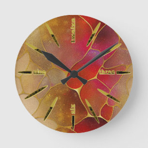 Horloge Ronde Viva Magenta Abstrait 2023