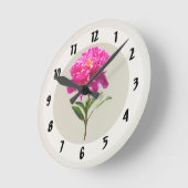 Horloge Ronde Vivid Peony rose (Angle)