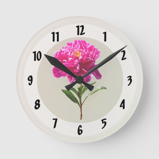 Horloge Ronde Vivid Peony rose (Recto)