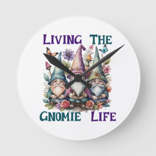Horloge Ronde Vivre La Vie Gnome