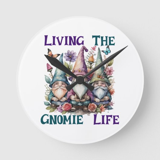 Horloge Ronde Vivre La Vie Gnome (Recto)