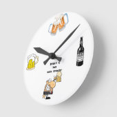 Horloge Ronde "Voici la bière !" (Angle)